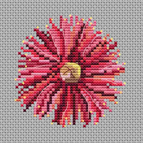 Red Flowering Gum Blossom PDF counted cross stitch pattern